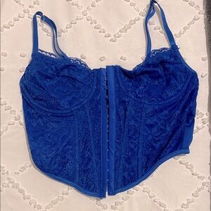 Blue Lace Corset Top